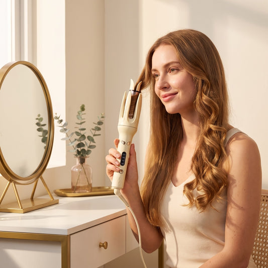 Auralia Automatic Hair Curler - Rotating Barrel, Tourmaline Ceramic, 4 Heat Settings